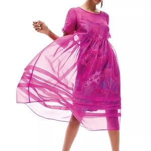 Anthropologie Gabrielle Silk Organza Midi Dress, 8